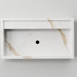 Lavabo da Appoggio in Gres Porcellanato Effetto Marmo Made in Italy - Cervia