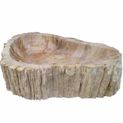 Lavabo da Appoggio in Legno Fossile Goa, non riproducibile in serie