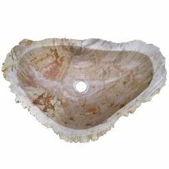 Lavabo da Appoggio in Legno Fossile Goa, non riproducibile in serie