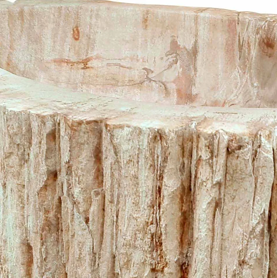 Lavabo da Appoggio in Legno Fossile Goa, non riproducibile in serie