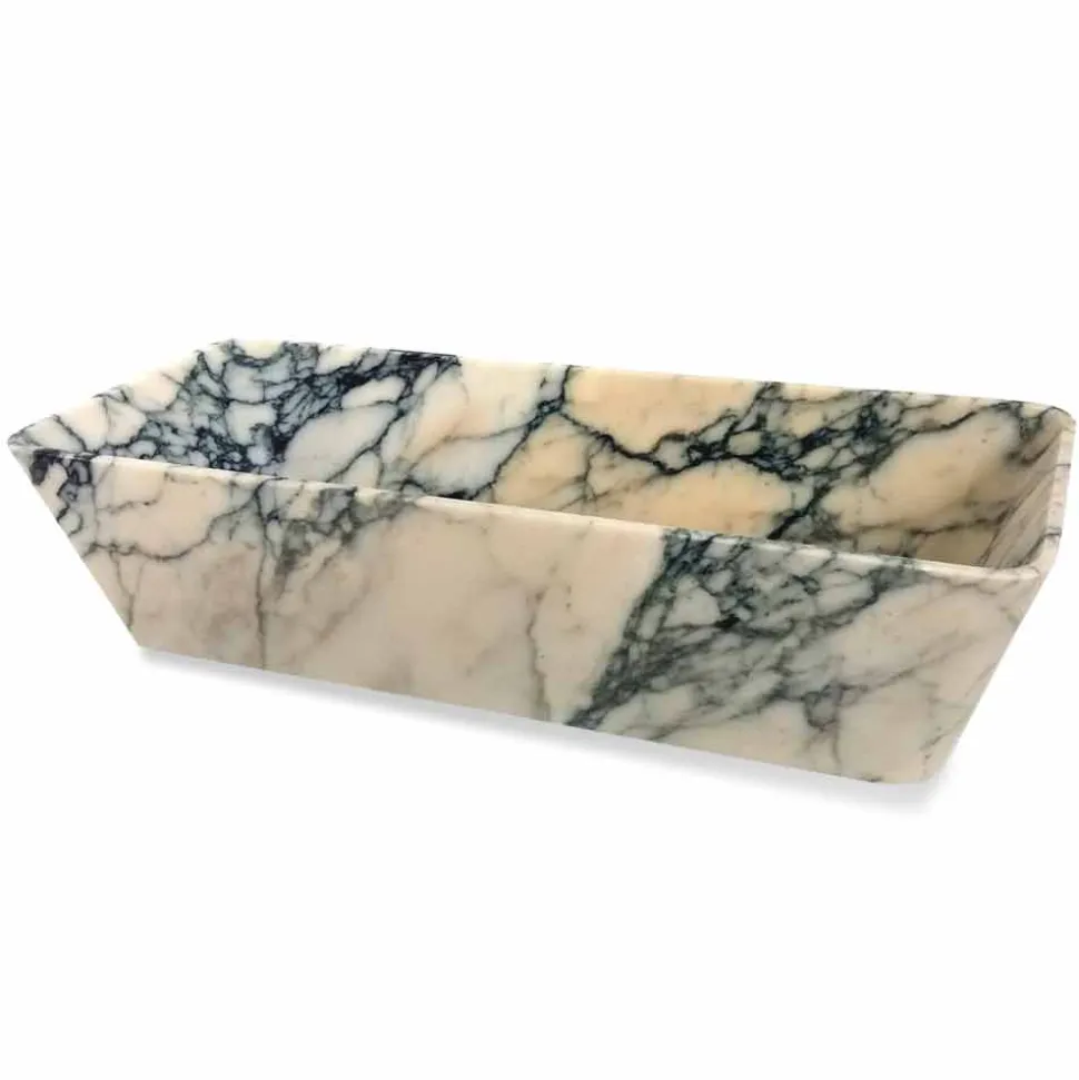 Lavabo da Appoggio in Marmo Paonazzo Design Squadrato Made in Italy - Karpa