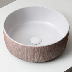 Lavabo da Appoggio in Terra Rossa Naturale Striato a Mano - Balance