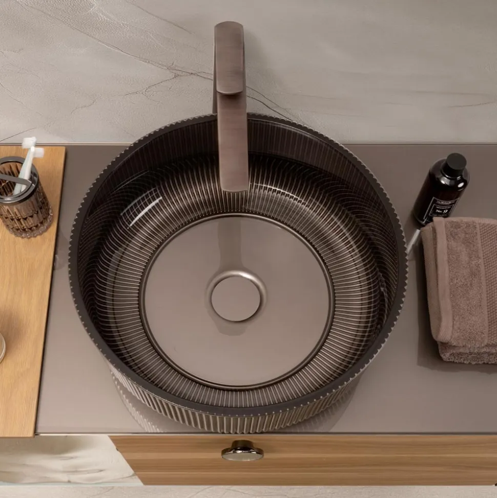 Lavabo da Appoggio in Vetro Veneziano Resinato e Verniciato - Excelsior