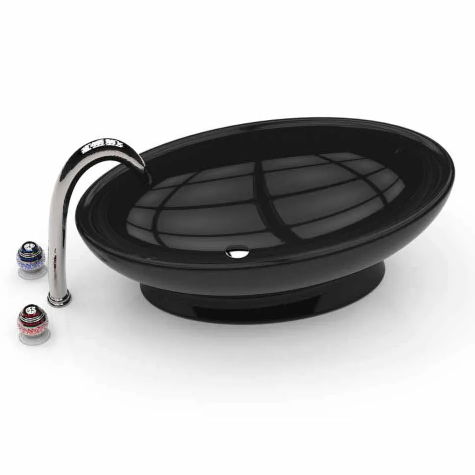 Lavabo da appoggio moderno Egg, prodotto artigianle italiano