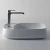 Lavabo da appoggio moderno in ceramica L 60cm fatto in Italia, Gaiola