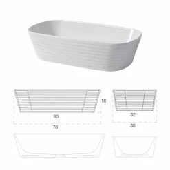 Lavabo da Appoggio Moderno in Ceramica Bianca o Colorata Trabia