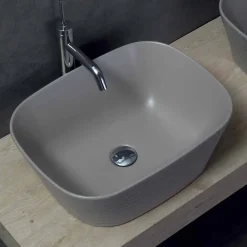 Lavabo da Appoggio Moderno in Ceramica Bianca o Colorata Trabia