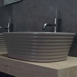 Lavabo da Appoggio Moderno in Ceramica Bianca o Colorata Trabia