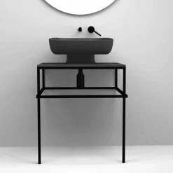 Lavabo da appoggio moderno in ceramica realizzato in Italia, Reale