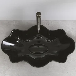 Lavabo da Appoggio Moderno in Ceramica Lucida L 65 cm Made in Italy - Cubo