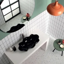Lavabo da Appoggio Moderno in Ceramica Lucida L 65 cm Made in Italy - Cubo
