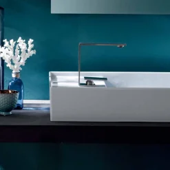 Lavabo da appoggio moderno in ceramica bianca o colorata Sun 85x37 cm