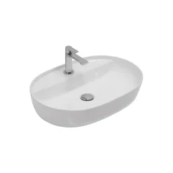 Lavabo da Appoggio Monoforo in Ceramica Lucida Design Moderno - Papavero