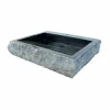 Lavabo da appoggio nero per bagno in pietra naturale Sam, pezzo unico