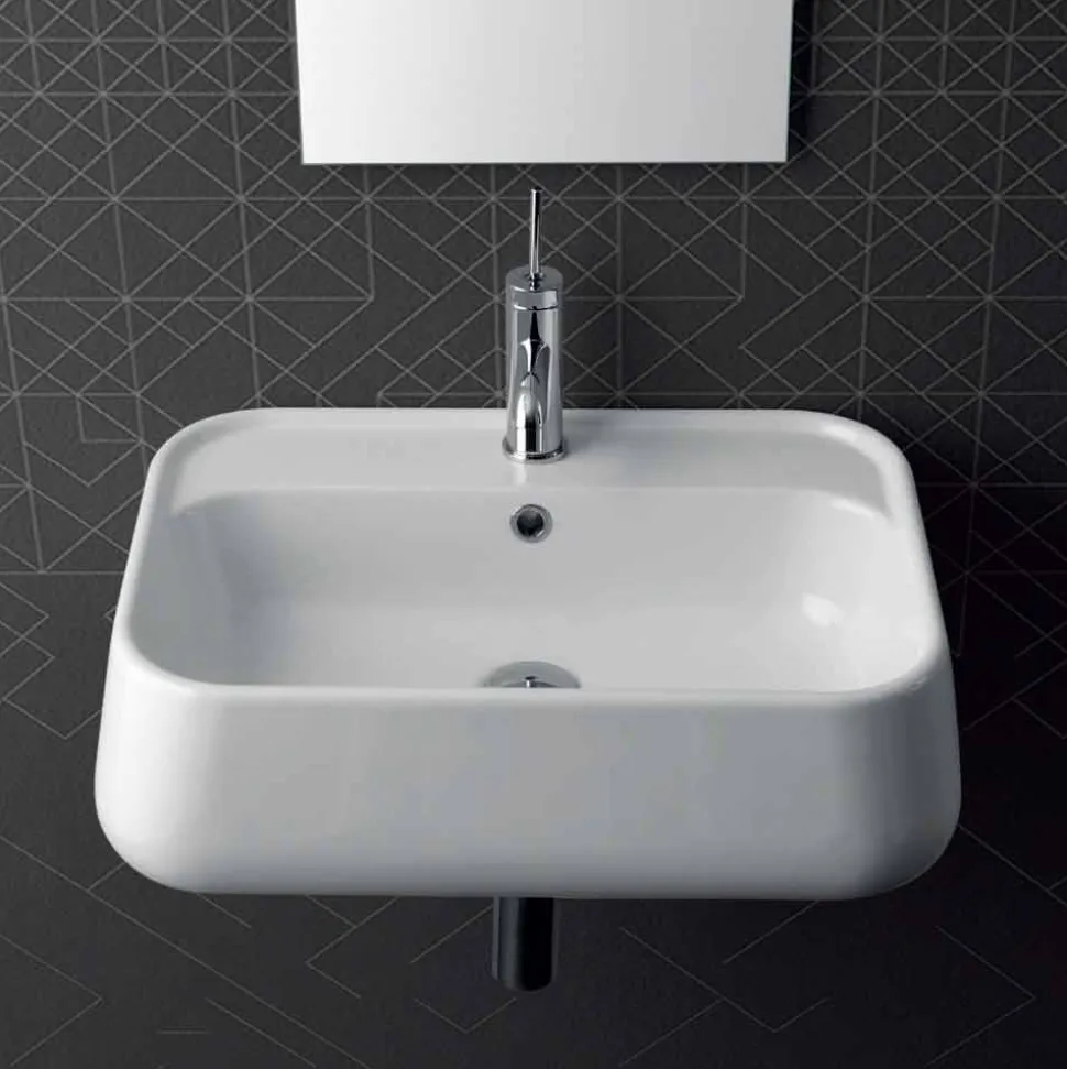 Lavabo da Appoggio o da Parete Moderno in Ceramica Colorata Oliena