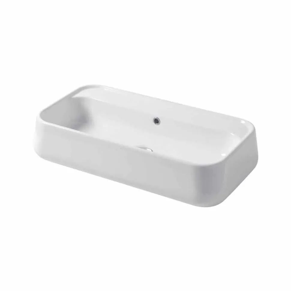 Lavabo da Appoggio o da Parete Moderno in Ceramica Colorata Oliena