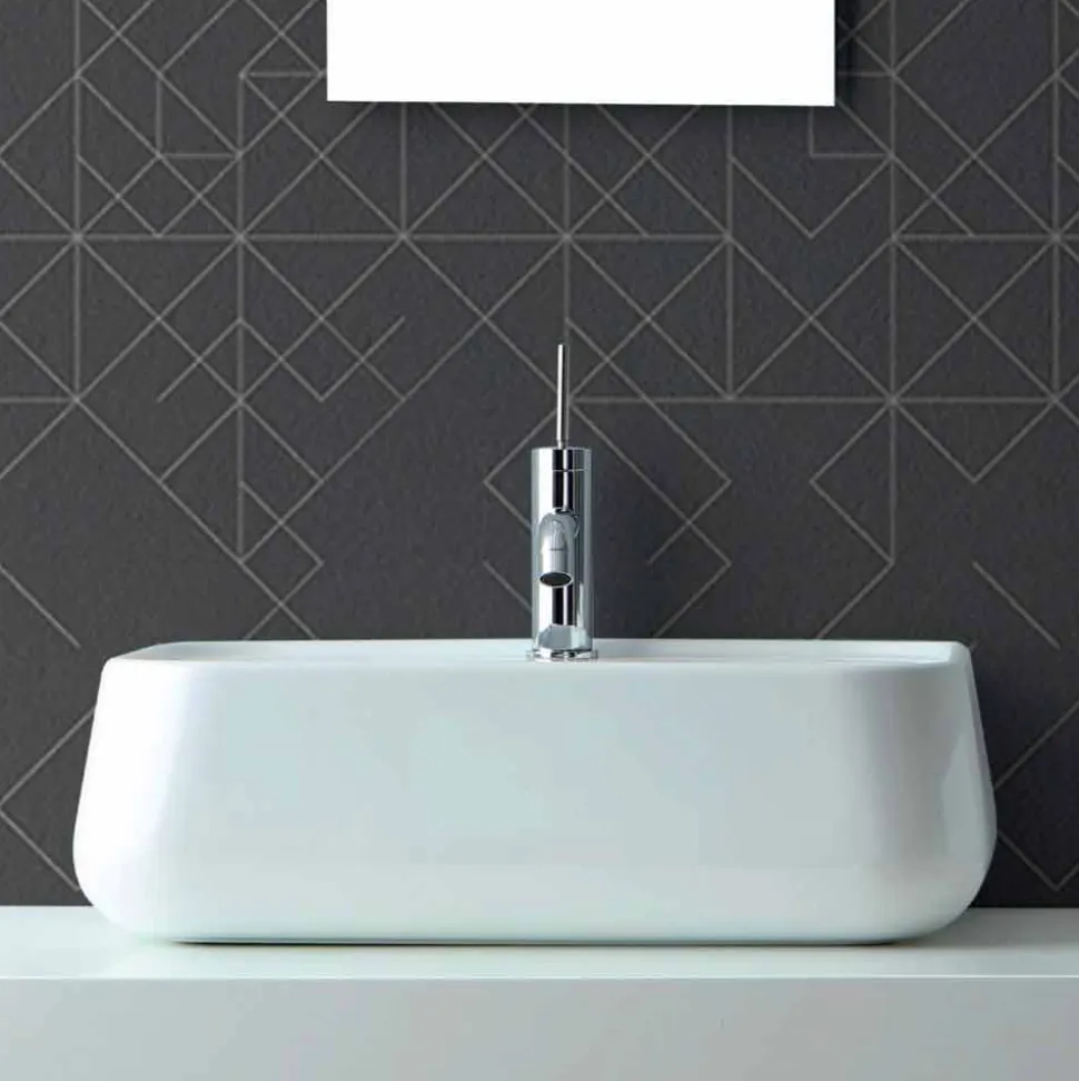 Lavabo da Appoggio o da Parete Moderno in Ceramica Colorata Oliena
