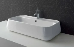 Lavabo da Appoggio o da Parete Moderno in Ceramica Colorata Oliena