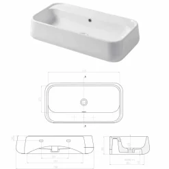Lavabo da Appoggio o da Parete Moderno in Ceramica Colorata Oliena