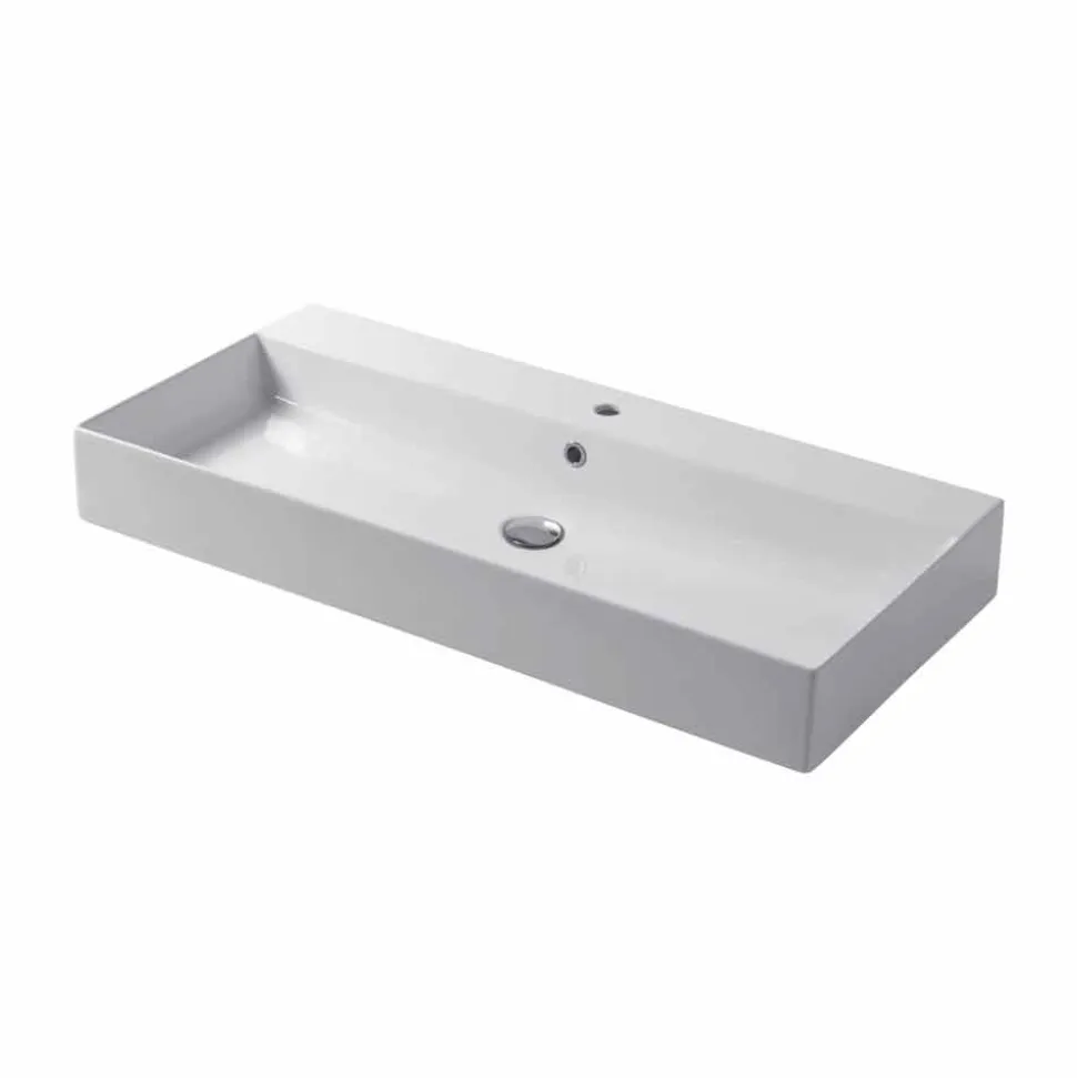 Lavabo da Appoggio o Parete di Design in Ceramica Colorata Leivi