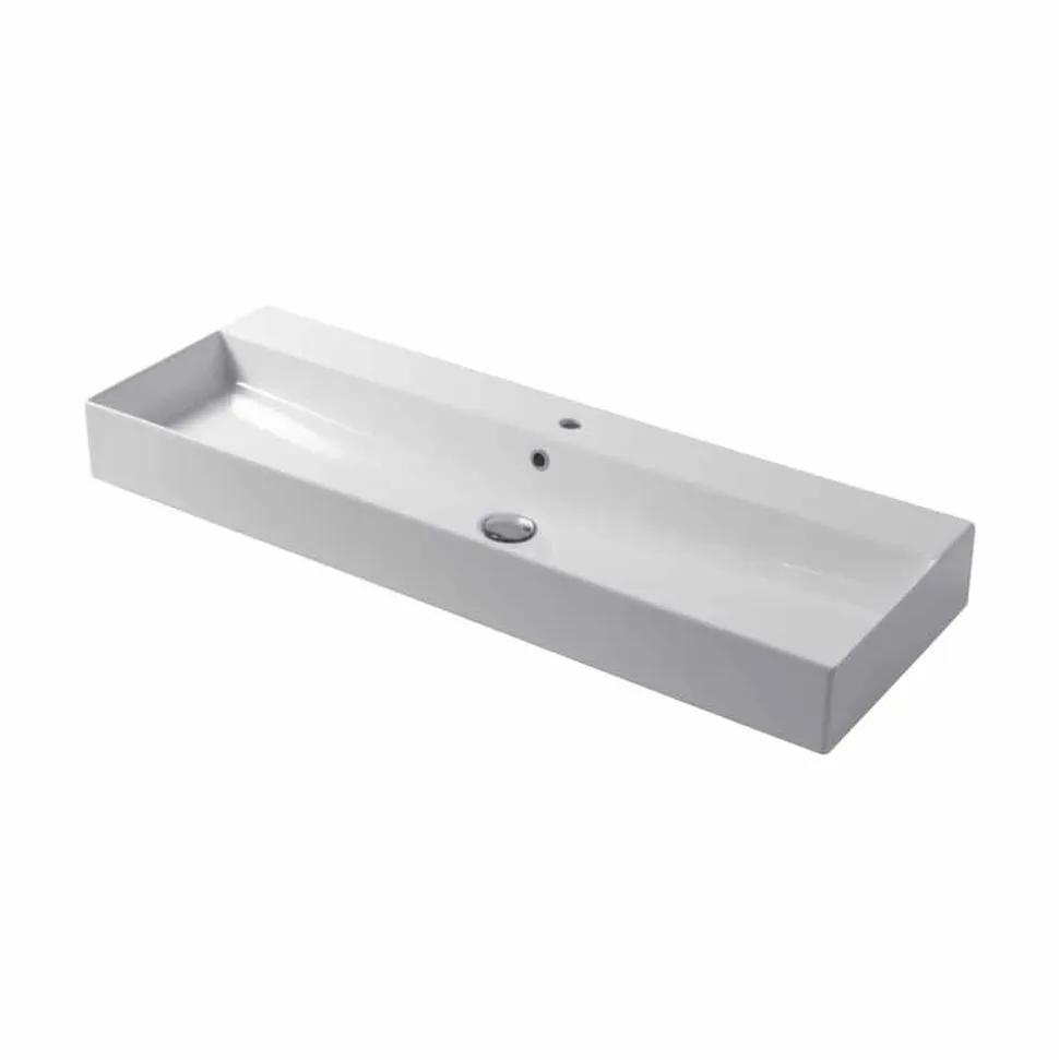 Lavabo da Appoggio o Parete di Design in Ceramica Colorata Leivi