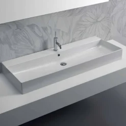 Lavabo da Appoggio o Parete di Design in Ceramica Colorata Leivi