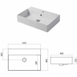Lavabo da Appoggio o Parete di Design in Ceramica Colorata Leivi
