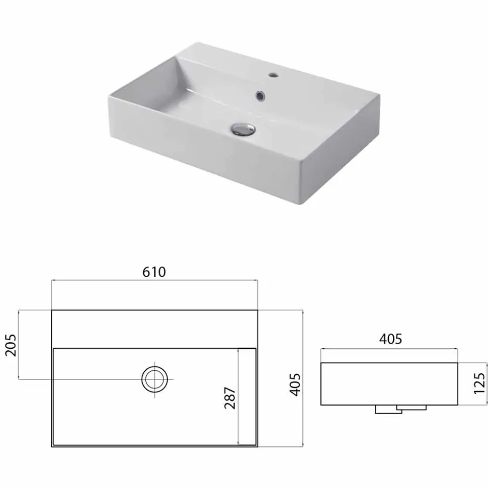 Lavabo da Appoggio o Parete di Design in Ceramica Colorata Leivi
