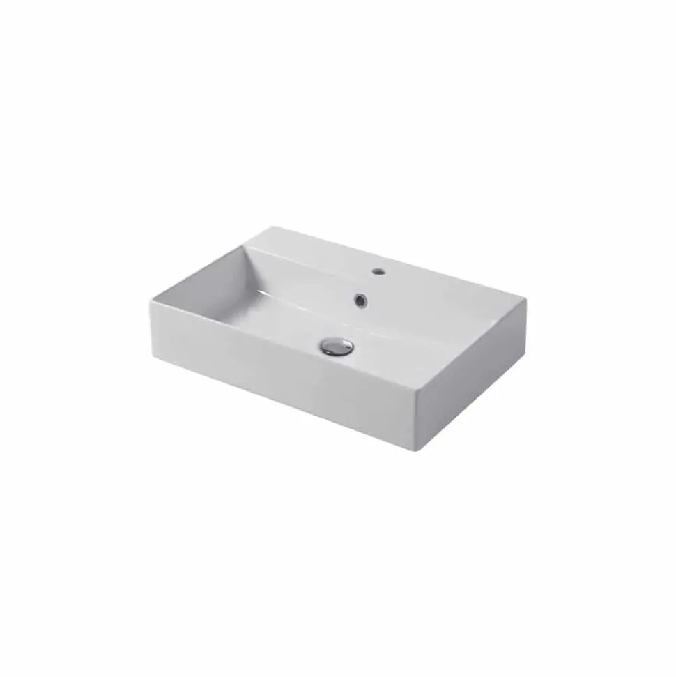 Lavabo da Appoggio o Parete di Design in Ceramica Colorata Leivi