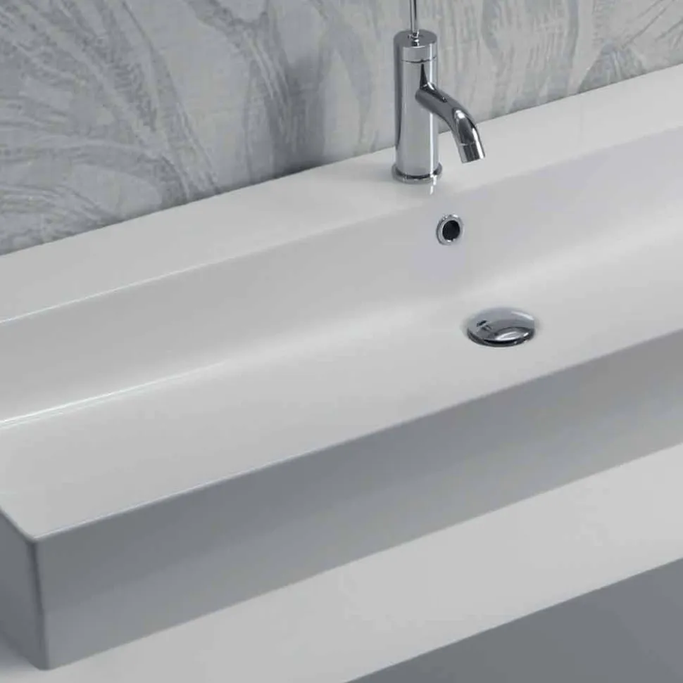 Lavabo da Appoggio o Parete di Design in Ceramica Colorata Leivi