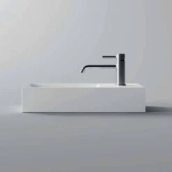 Lavabo da Appoggio o Sospeso Rettangolare in Ceramica Made in Italy - Act