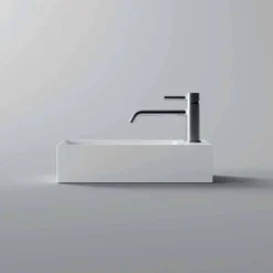 Lavabo da Appoggio o Sospeso Rettangolare in Ceramica Made in Italy - Act