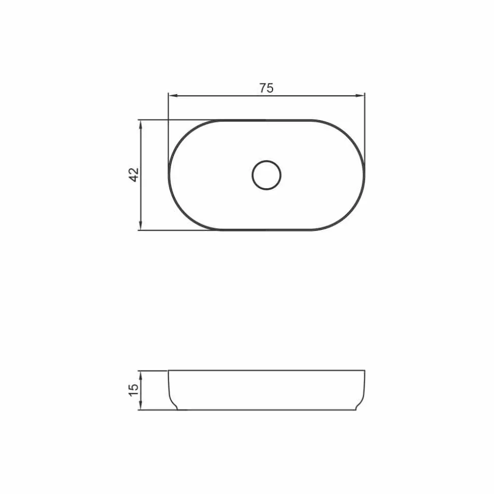Lavabo da appoggio ovale dal design moderno Dalmine Big, made in Italy