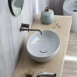 Lavabo da Appoggio Ovale in Ceramica Lucida L 50 cm Made in Italy - Ferry