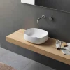 Lavabo da Appoggio per Bagno in Ceramica Bianca Design Ovale Moderno - Tune3