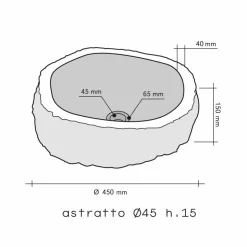 Lavabo da Appoggio Pezzo Unico in Marmo Fumè Mumbai, non riproducibile in serie