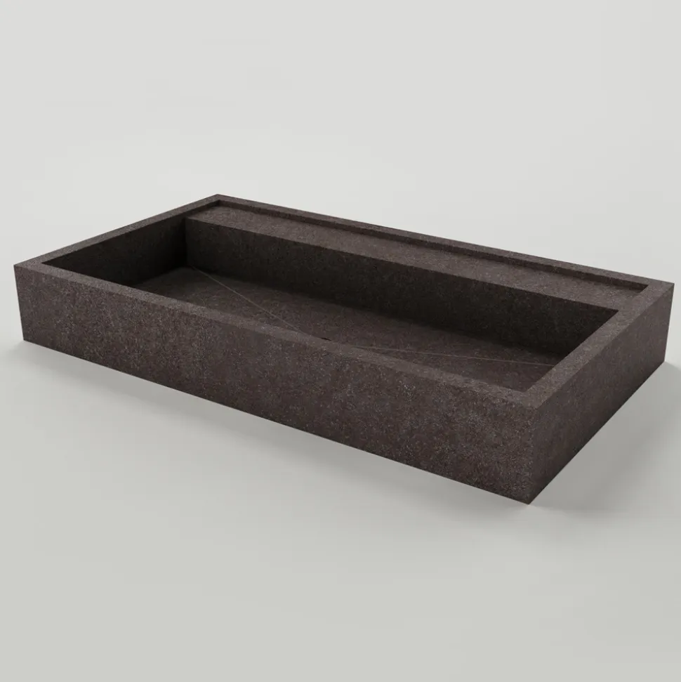 Lavabo da Appoggio Rettangolare in Gres Porcellanato Made in Italy - Cervia