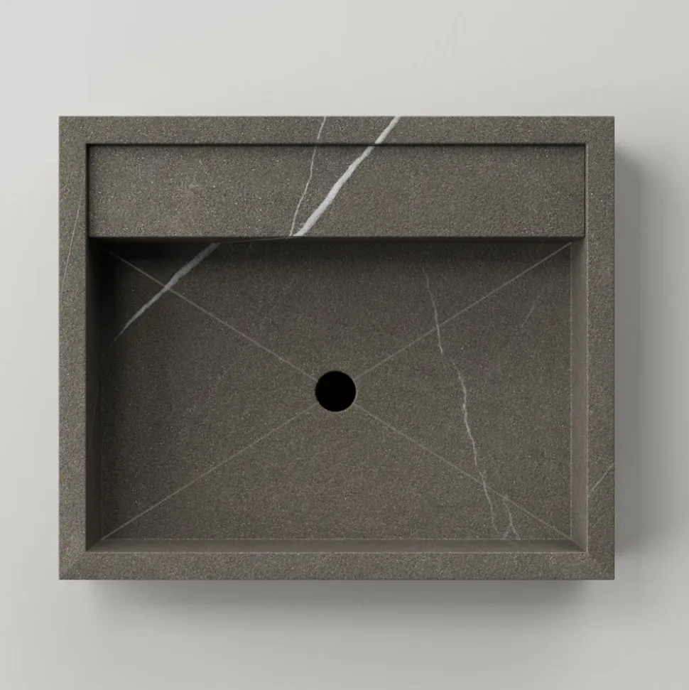 Lavabo da Appoggio Rettangolare in Gres Porcellanato Made in Italy - Cervia