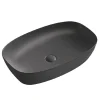 Lavabo da Appoggio Rettangolare in Ceramica Opaca Bianca e Nera - Aster