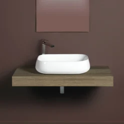 Lavabo da Appoggio Rettangolare in Ceramica dal Design Moderno - Papavero