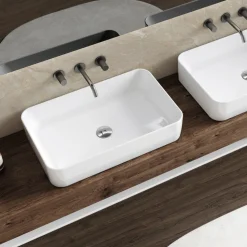 Lavabo da Appoggio Rettangolare in Ceramica dal Design Moderno - Aster