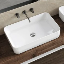 Lavabo da Appoggio Rettangolare in Ceramica dal Design Moderno - Aster