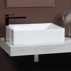 Lavabo da Appoggio Rettangolare in Ceramica dal Design Moderno - Papavero