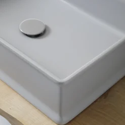 Lavabo da Appoggio Rettangolare in Ceramica Finitura Opaca L 62 cm - Debora