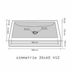 Lavabo da Appoggio rettangolare in Marmo naturale Grigio Satun, design naturale