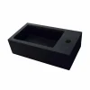 Lavabo da Appoggio rettangolare in Basalto Nero per bagno Beli