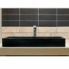 Lavabo da Appoggio rettangolare in Basalto Nero Chao, design naturale