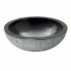Lavabo da Appoggio rotondo in Pietra Naturale Nera Pai