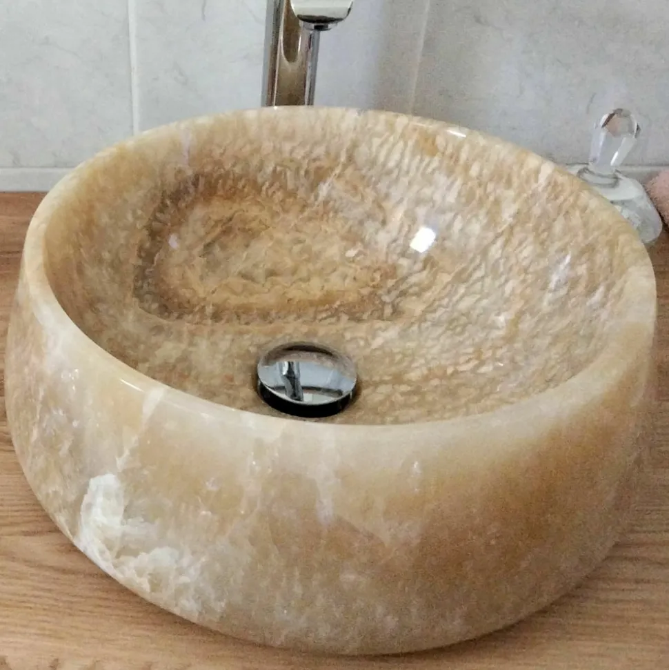 Lavabo da Appoggio Rotondo in Onice Puro Design Unico - Ramiro