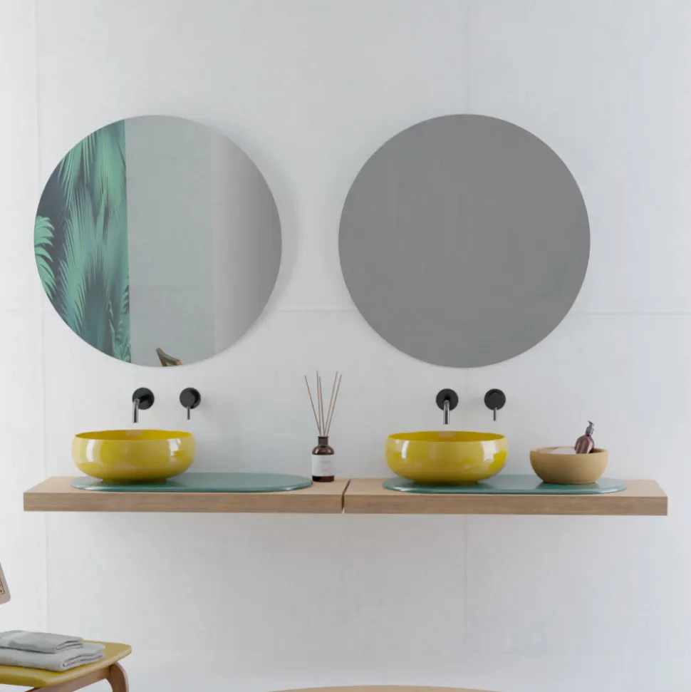 Lavabo da Appoggio Rotondo in Ceramica Colorata Made in Italy - Scodella